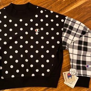 Polka Dot And Plaid Champion Sweatshirt 